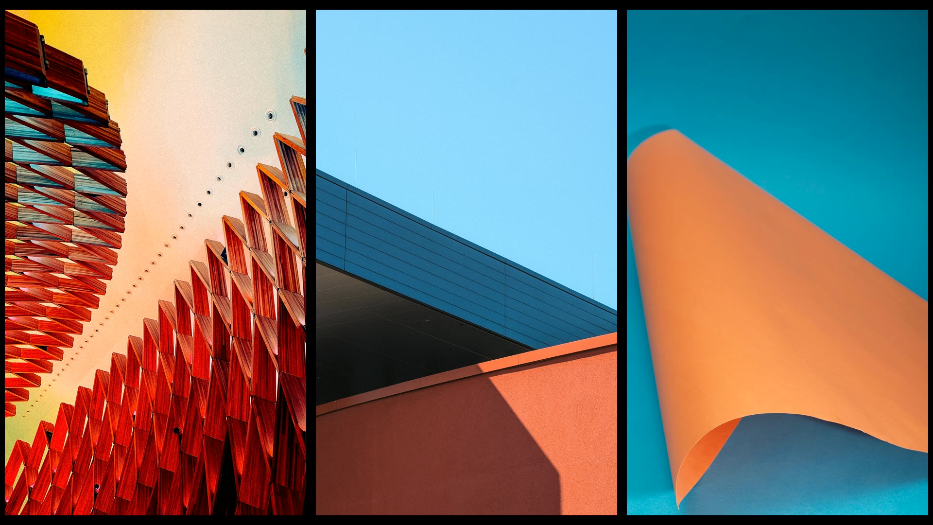 Three licensed photographs edited into a colorful visual direction board